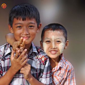 cute kid with thanakhar