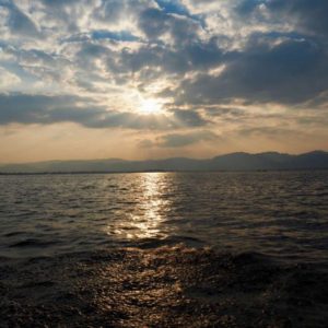 sunset view of inle lake