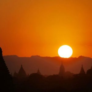 sunset over bagan